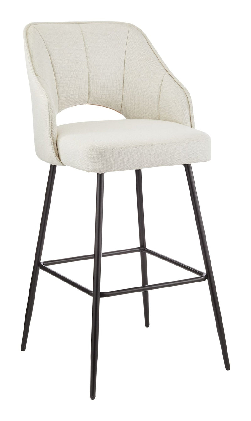 Yael Elegant Elevated Bar Stool with Back Rest, Creme A7824