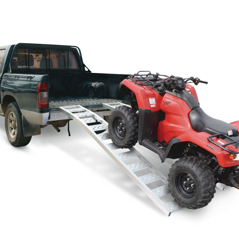 CargoMaster Aluminum Arched Loading Ramps Pair with Adjustable Straps, 90 x 12-in, 2-pc M8016
