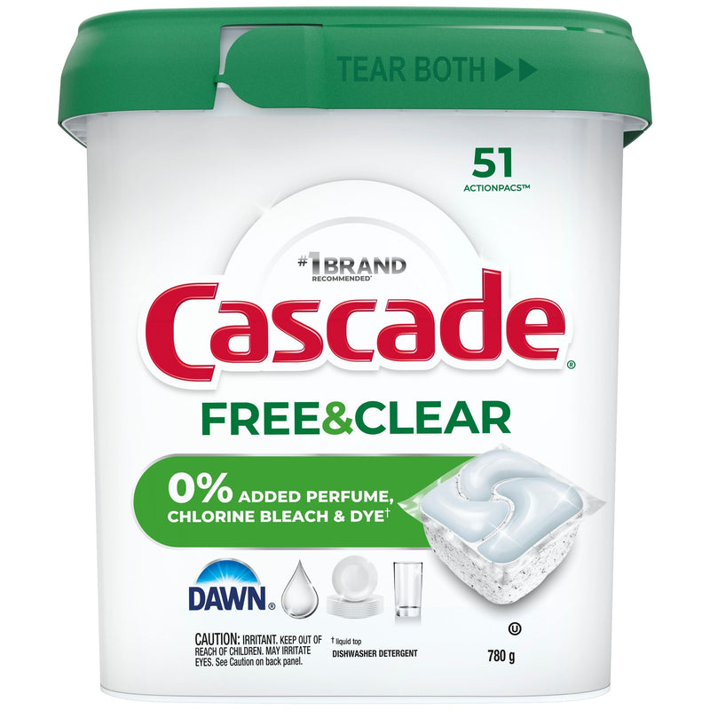 Free & Clear ActionPacs Dishwasher Detergent Pods, Unscented, 51-pk K1126