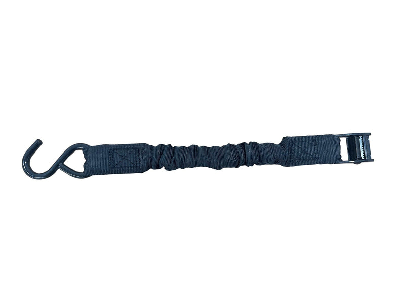 Bungee Cam-Buckle Tie-Down, 600-lb Break Strength, Black, 8-ft, 2-pk R2727