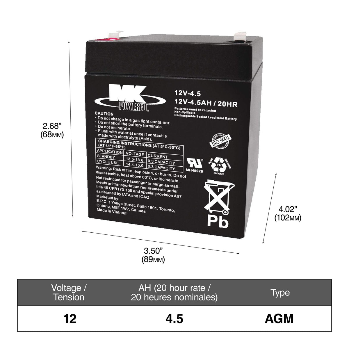 Group Size 51R Battery, 410 CCA