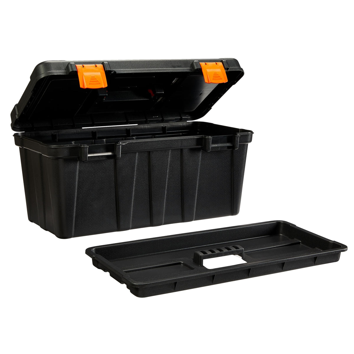 Portable Plastic Tool Box with Removable Tray, 20-in