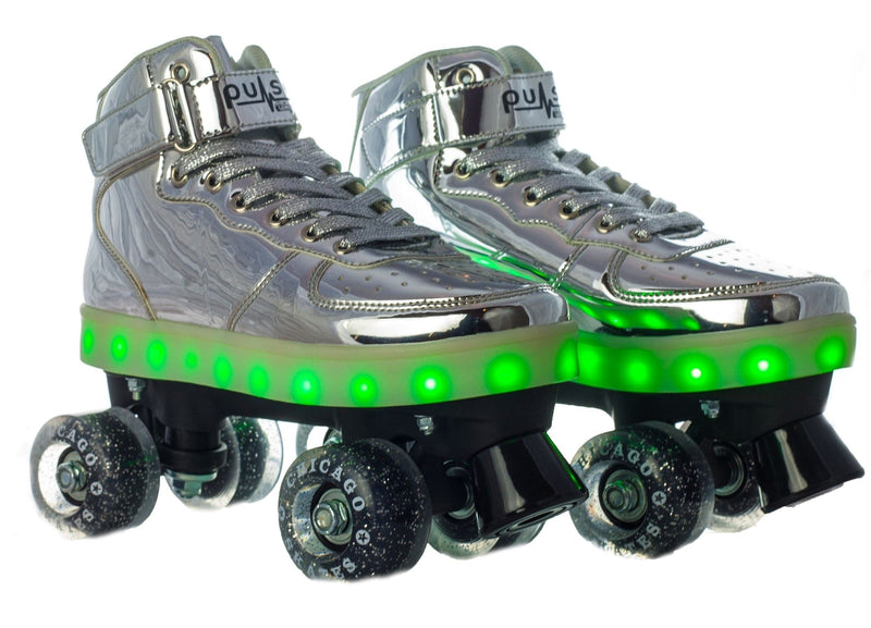 Pulse LED Light Up Rollerskates, Silver T4885