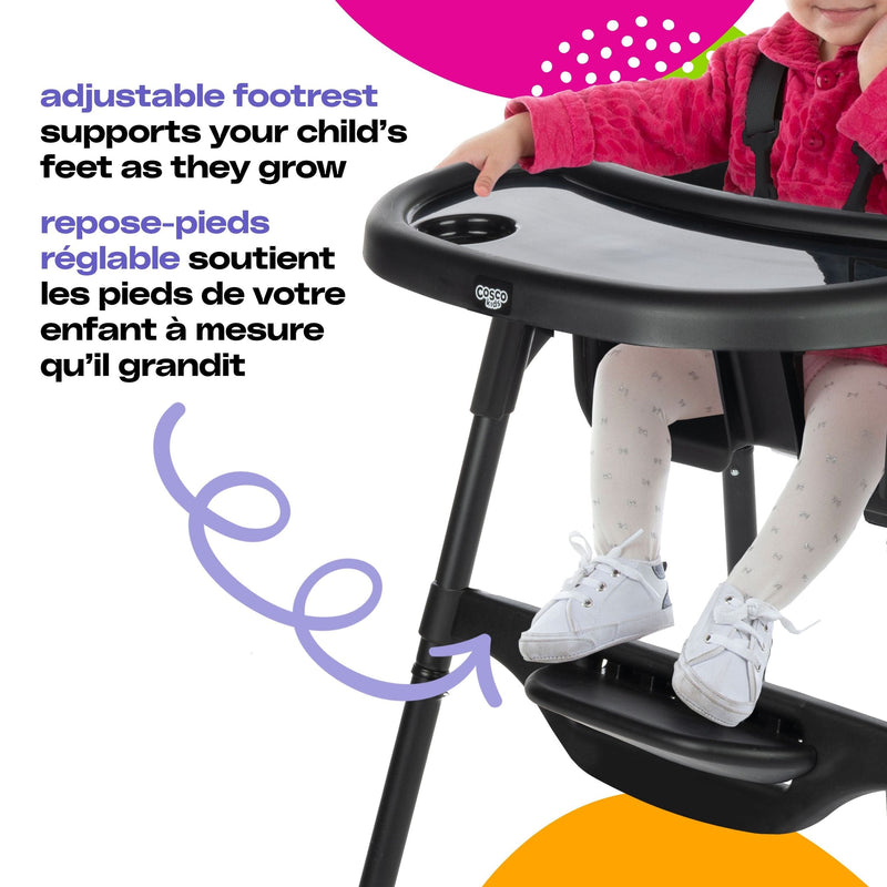 Black Canteen High Chair with Adjustable Footrest I2895