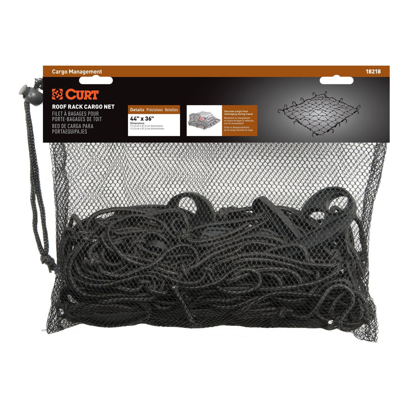 18218 Elastic Cargo Net with Hooks for Roof Basket, 44 x 36-in A1678