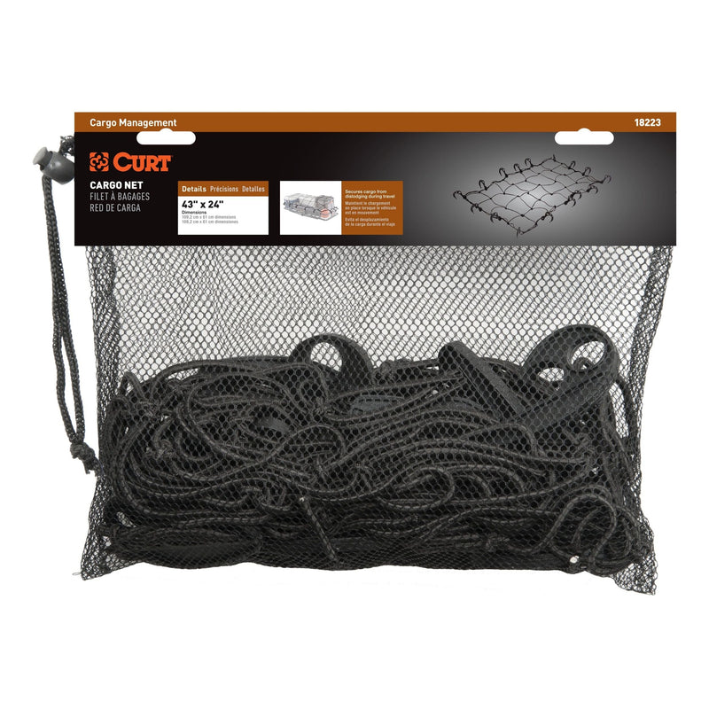 18223 Elastic Cargo Net with Hooks for Hitch Carrier, 43 x 24-in U1117