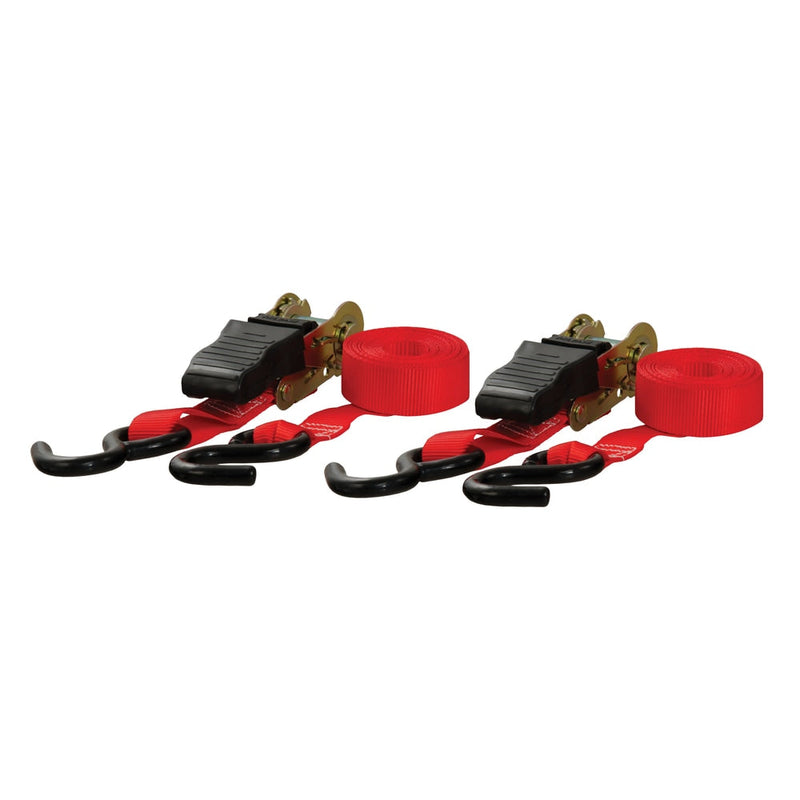 83001 10-ft Red Cargo Straps with S-Hooks (500-lb, 2-pk) N2809