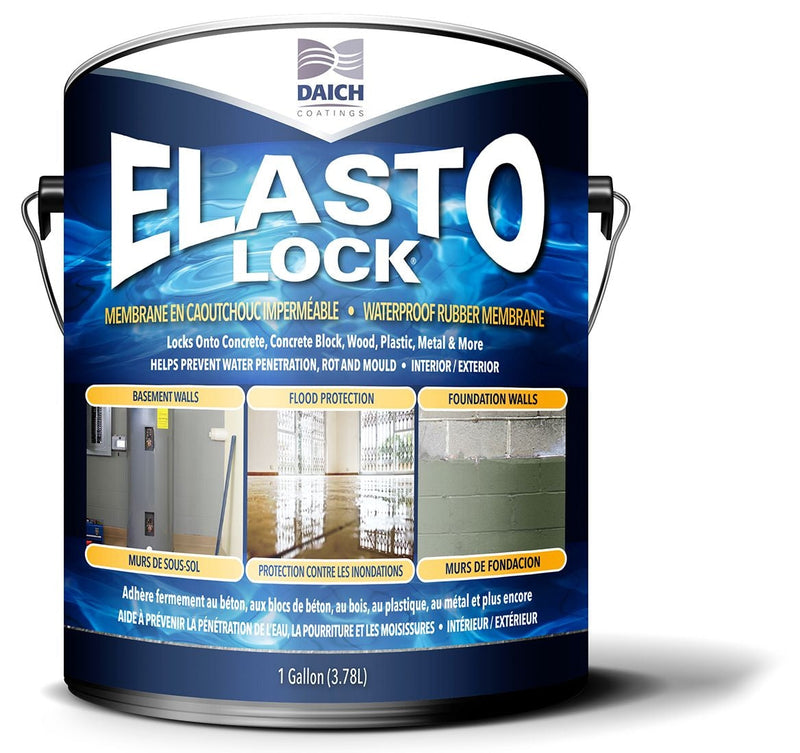 Coatings Elasto-Lock Damp-Proof Rubber Membrane, 3.78-L/1-Gallon R6422