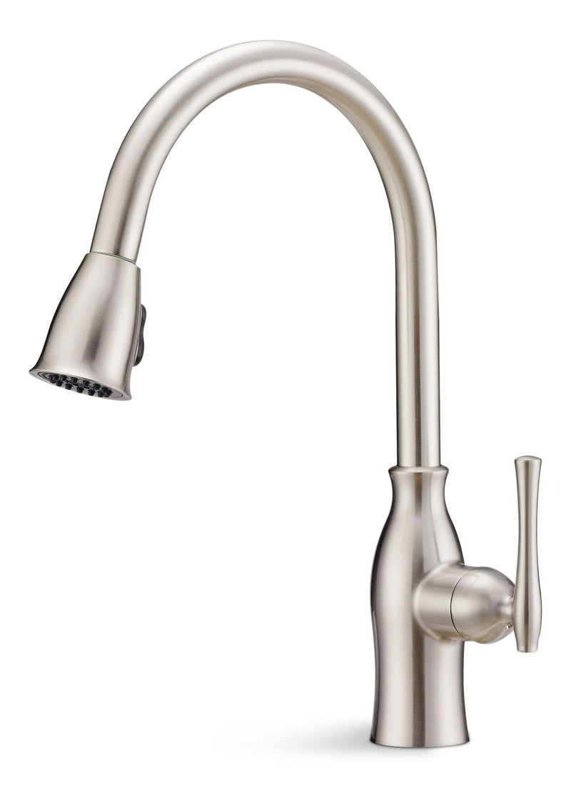 Lisa Single-Handle High Arc Pull-Down Kitchen Faucet, Brushed Nickel G6781