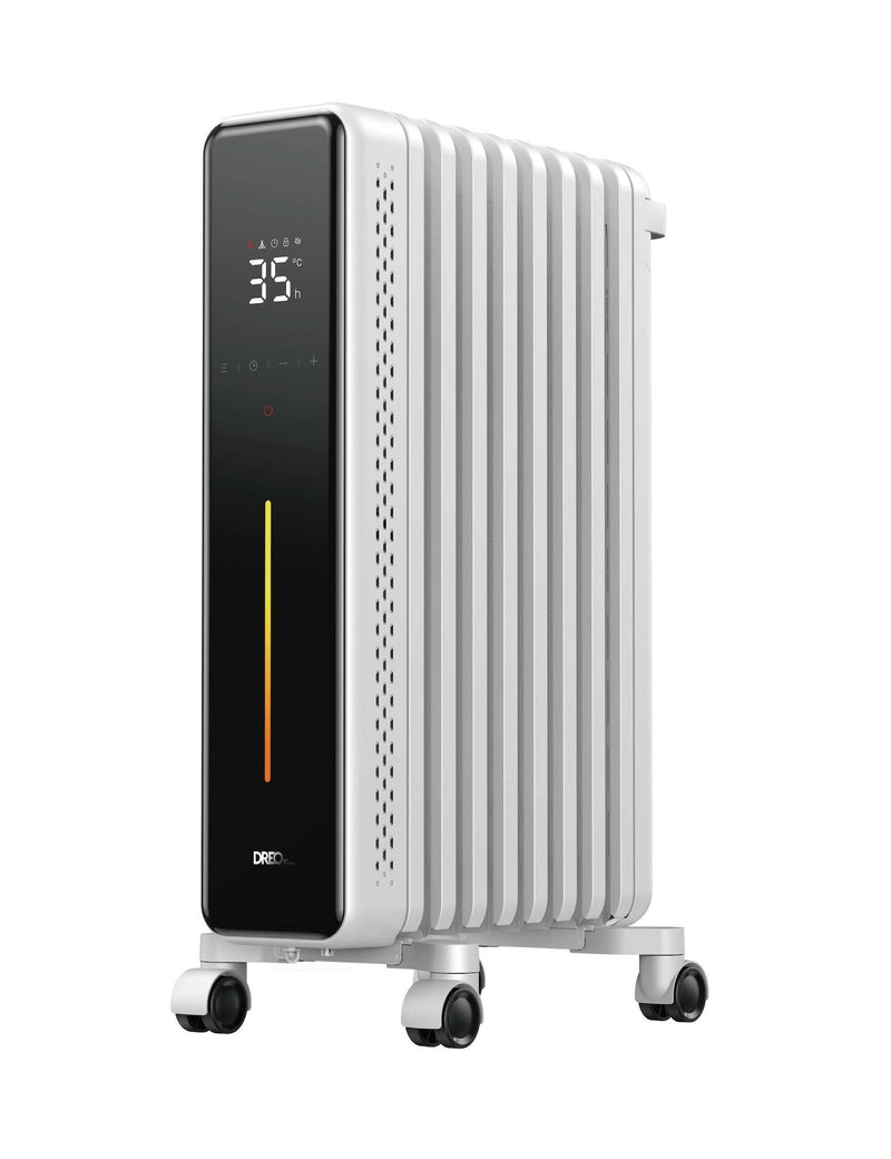 Home 1500W Digital Electric Oil-Filled Radiator Heater with Thermostat, White W9611