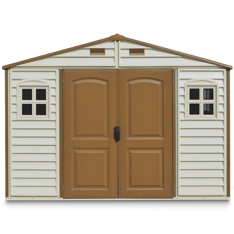 Woodside Vinyl Resin Garden Shed, Brown, 10-1/2-ft x 8-ft E1403