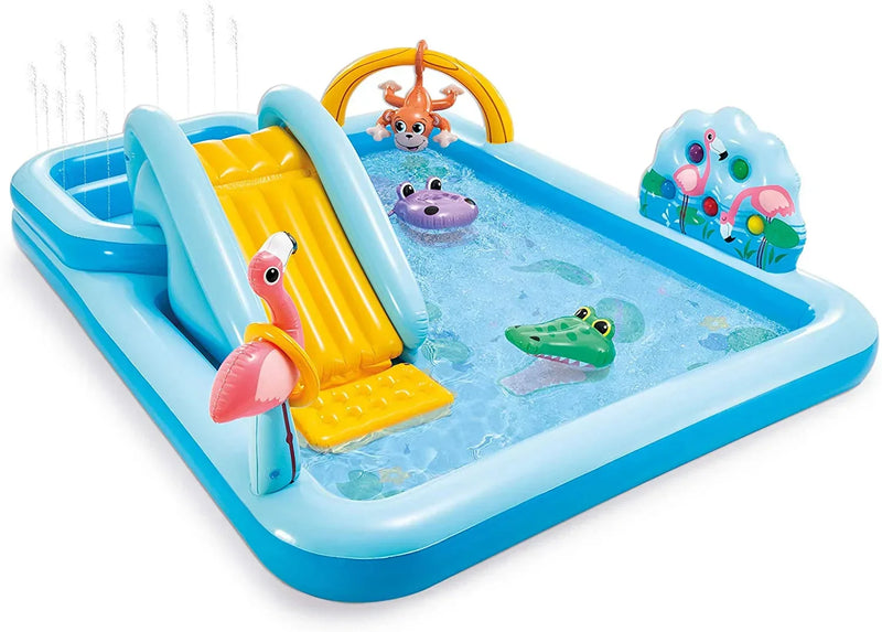 Inflatable Jungle Adventure Play Center – 96′′ x 78′′ x 28′′ – Kiddie Pool for Ages 2 and Up J7872