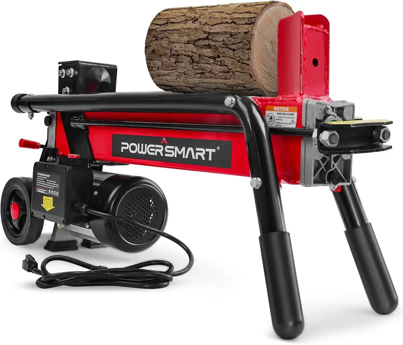 Electric Log Splitter 7-Ton - Efficient Wood Splitter with 3500 Motor Speed, 15 Amp, Horizontal Full Beam Design and Steel Wedge for Firewood & Kindling Cutting F7436