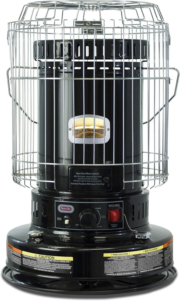 Dyna-Glo WK24BK 23,000 BTU Indoor Kerosene Heater, No Electricity Needed, Black C4569