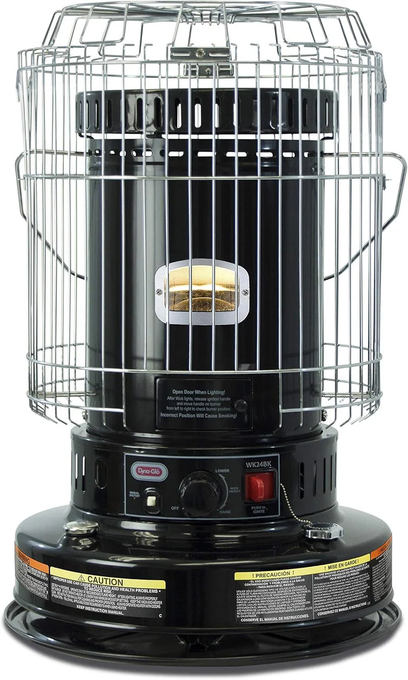 Dyna-Glo WK24BK 23,000 BTU Indoor Kerosene Heater, No Electricity Needed, Black C4569