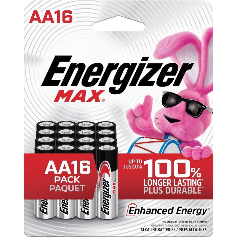 Max 16-pk AA Alkaline Batteries, Long Lasting, All Purpose T9050