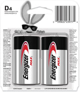 Max 4-pk D Alkaline Batteries, Long Lasting, All Purpose