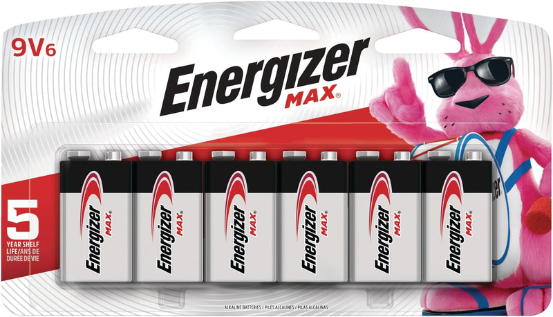 Max 6-pk 9V / 9 Volt Alkaline Batteries, Long Lasting, All Purpose G0555