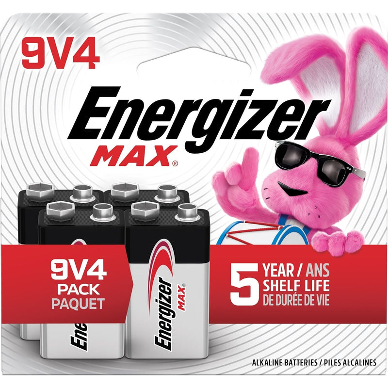 Max 9V Batteries, Long Lasting, All Purpose, Alkaline, 4-pk V0933