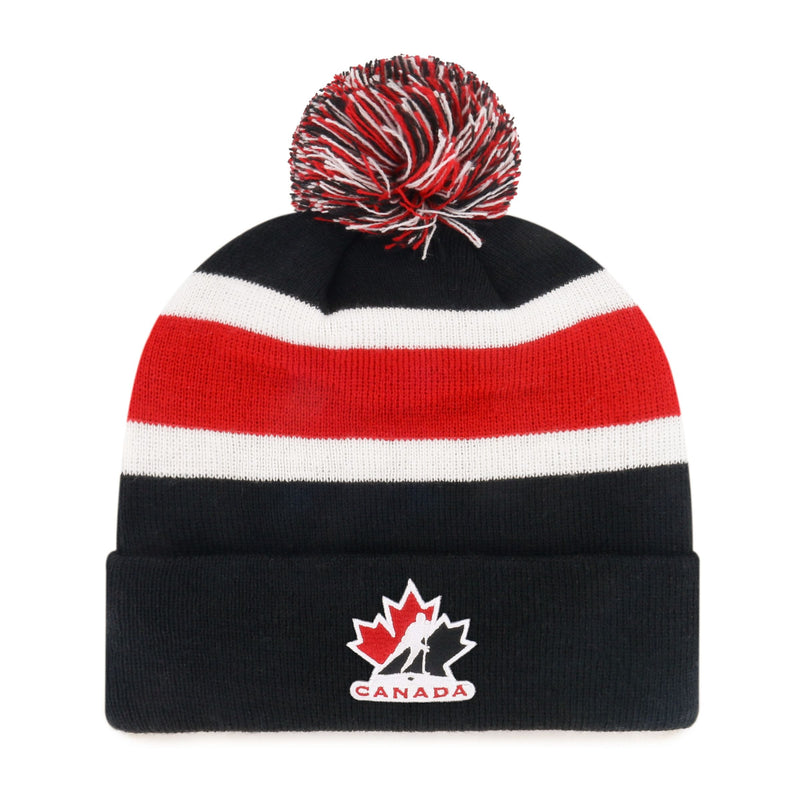 Fan Favorite Adult Standard Mass Knit Toque with Breakaway Cuff and Pom Pom I4202