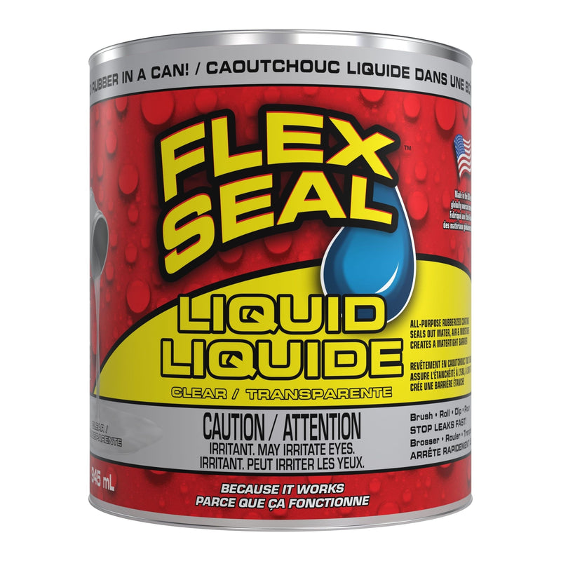 Liquid Rubber Sealant Coating, Paint-On Weatherproof Leak Protector, Clear, 946-mL A3403