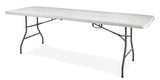 8-ft Portable Plastic & Metal Folding Table with Handle, White