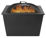 Lyall Square Outdoor Wood Firepit, 20-in, Black