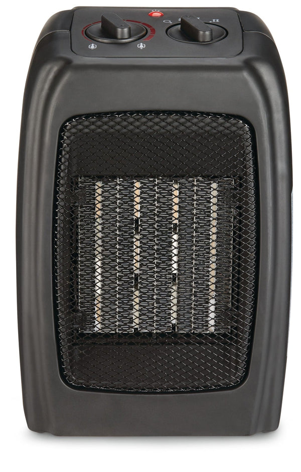 Portable Ceramic Space Heater withThermostat, 1500W, Black O8243