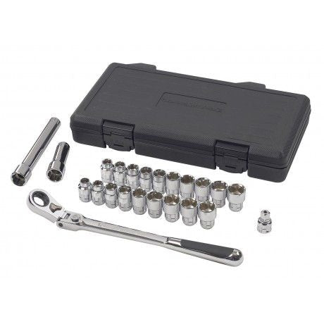 Pass-Thru 3/8-in Drive Socket Set 23-pc, SAE/Metric O0703