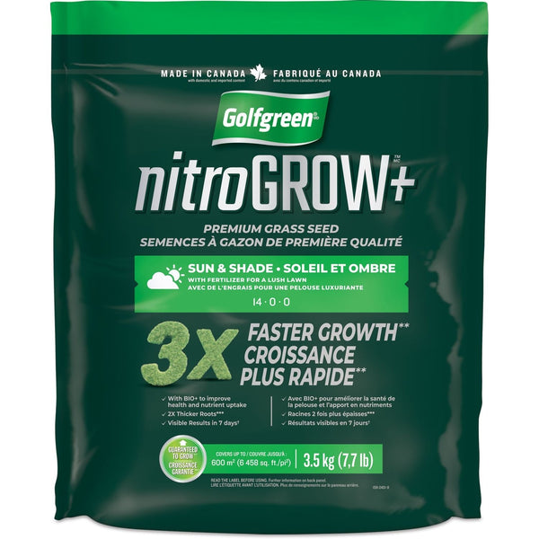 Nitrogrow+ Premium Nitrogen Enriched Sun and Shade Grass Seed with Fertilizer, 14-0-0, 3.5kg R8679