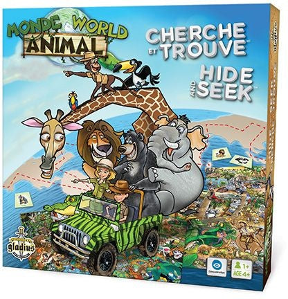Hide and Seek Animal World Family Board Game, Bilingual, Ages 4+ N9561
