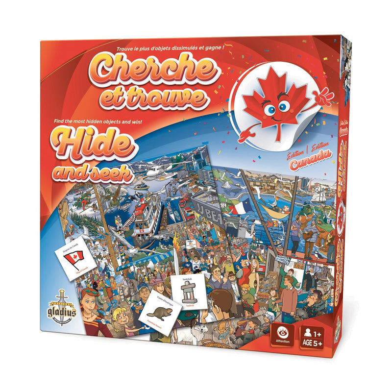 Hide and Seek Family Board Game, Canada-Edition, Bilingual, Ages 5+ T1749