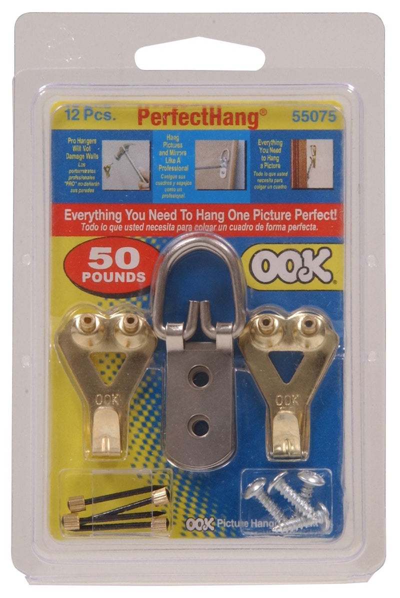 Perfect Hanging Kit, For Plaster and DrywAll, 50-lb Capacity, 12-pk H8182