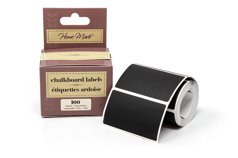 Home Made Chalkboard Sticker Labels for Storage Containers and Mason Jars, 100-pk O1864