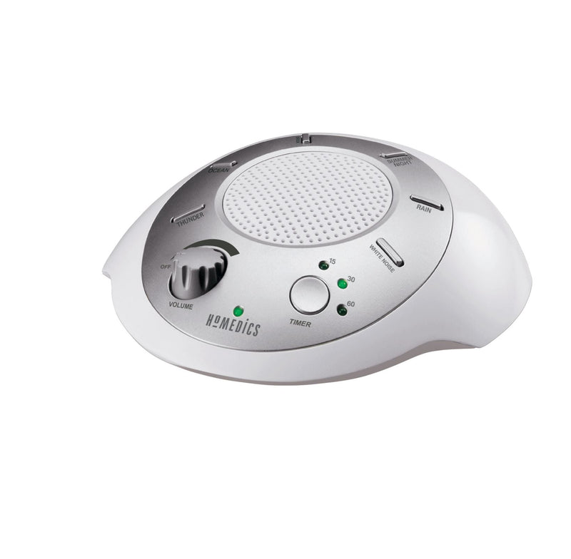 SoundSpa Battery-Operated Portable White Noise Sleep Sound Machine with Auto-Off Timer, White Y9790
