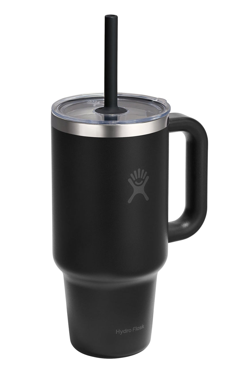 Stainless Steel Insulated Travel Tumbler Cup with Clear Straw Lid & Handle, Various Colours, 32-oz G9871