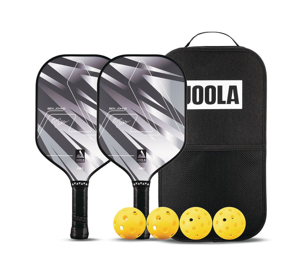 Silver Lightning 10mm Pickleball Paddle & Indoor/Outdoor Ball Set, Black L7121