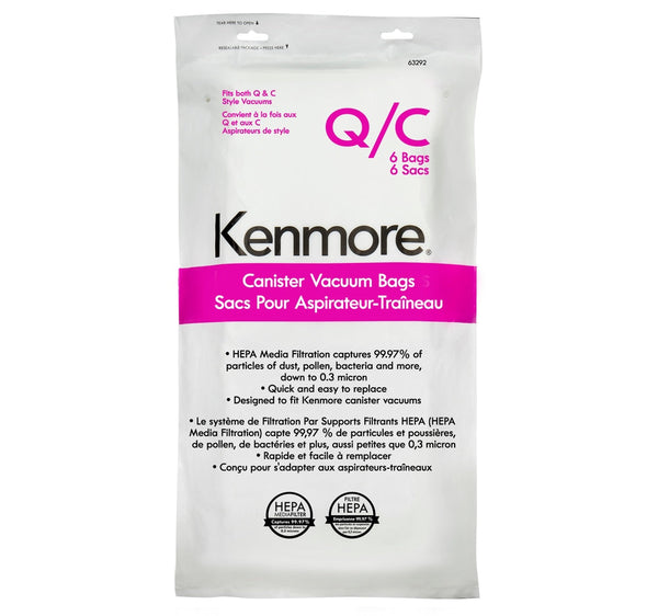 Genuine HEPA Canister Vacuum Cleaner Bags, 6-pk K1743