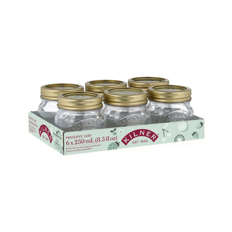 Regular Mouth Glass Mason Jars with Sealing Lids, 250 mL, 6 Count I5642