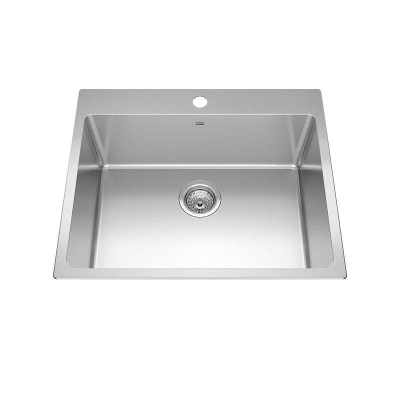 Brookmore Drop in Single Bowl 1-Hole Kitchen Sink, 25-in x 20.9-in x 9-in, Stainless Steel Y2383