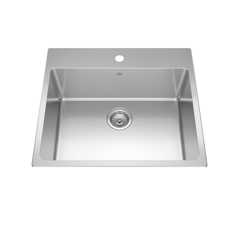 Brookmore Drop In Single Bowl 1-Hole Kitchen Sink, 25-in x 22-in x 9-in, Stainless Steel K2732