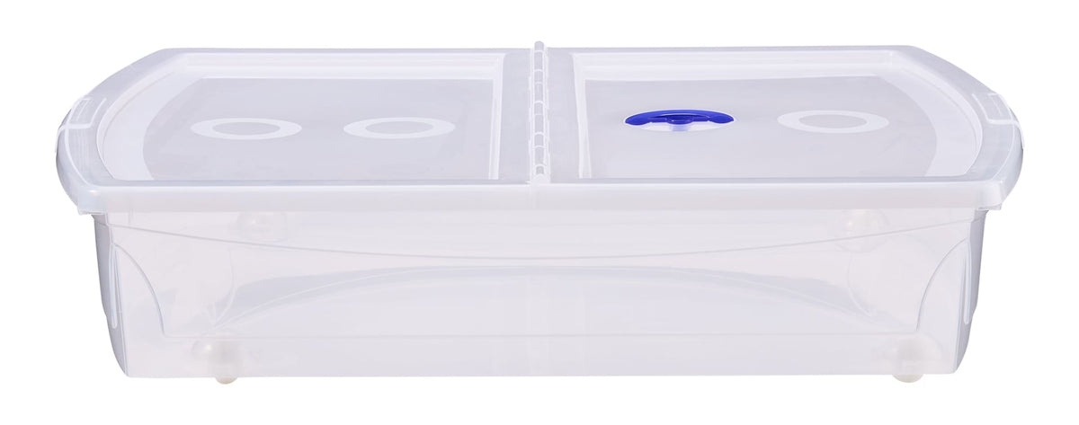Shallow Under-the-Bed Storage Tote with Wheels
