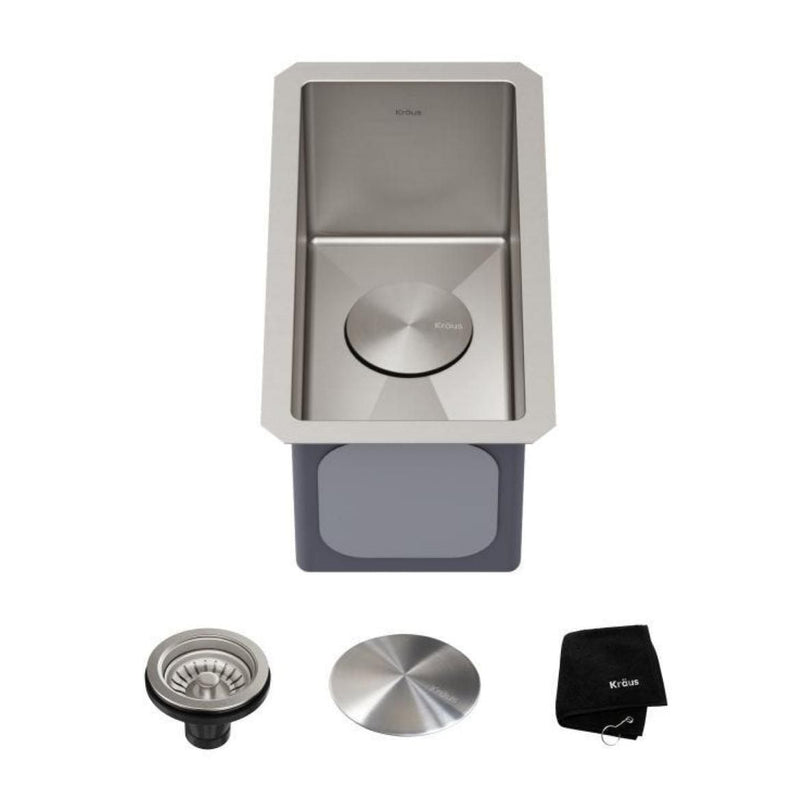 Standart PRO Undermount 16-Gauge Stainless Steel Single Bowl Bar Prep Kitchen Sink, 10-in R1345