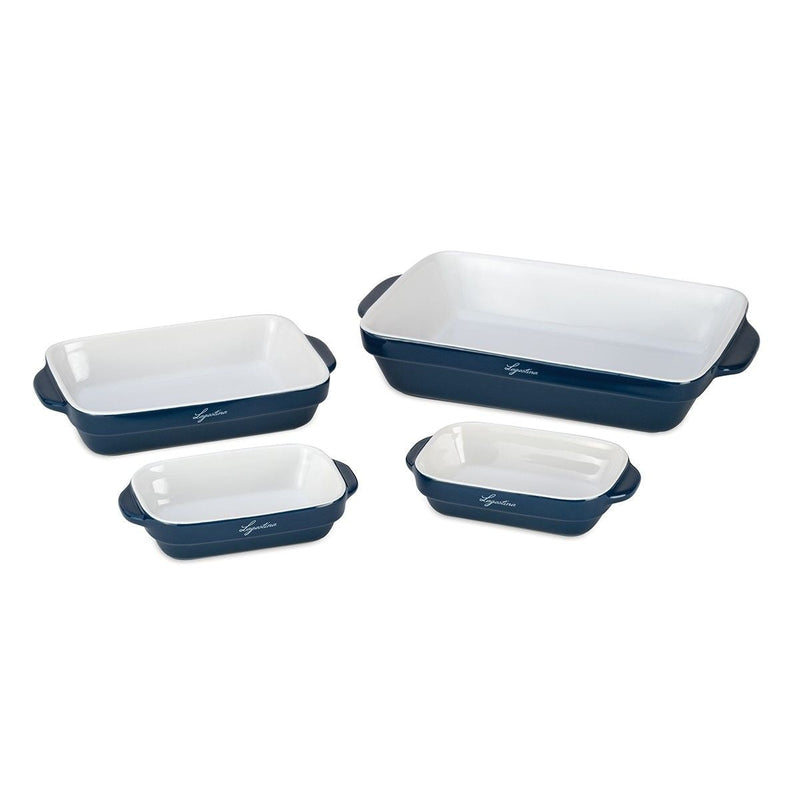 Ceramic Bakeware Set, Blue, 4-pc D2142