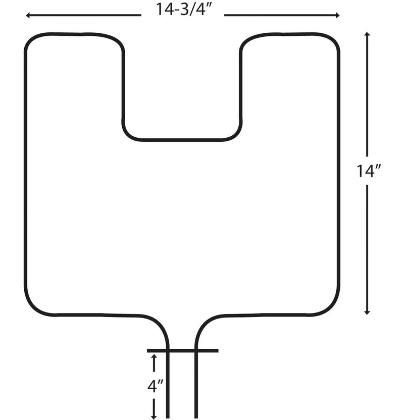 62509/2 Oven/Bake Element with Fixed 90° Connector, 2400W, 14-3/4-in x 14-in O1183