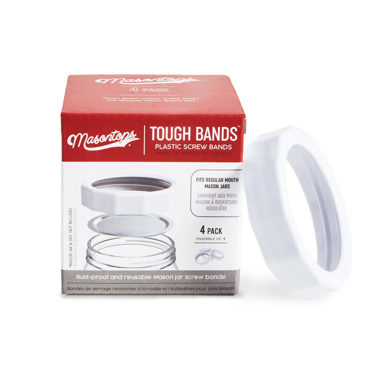 Regular Tough Screw Band for Jars, Rust-proof, 4-pk D8250