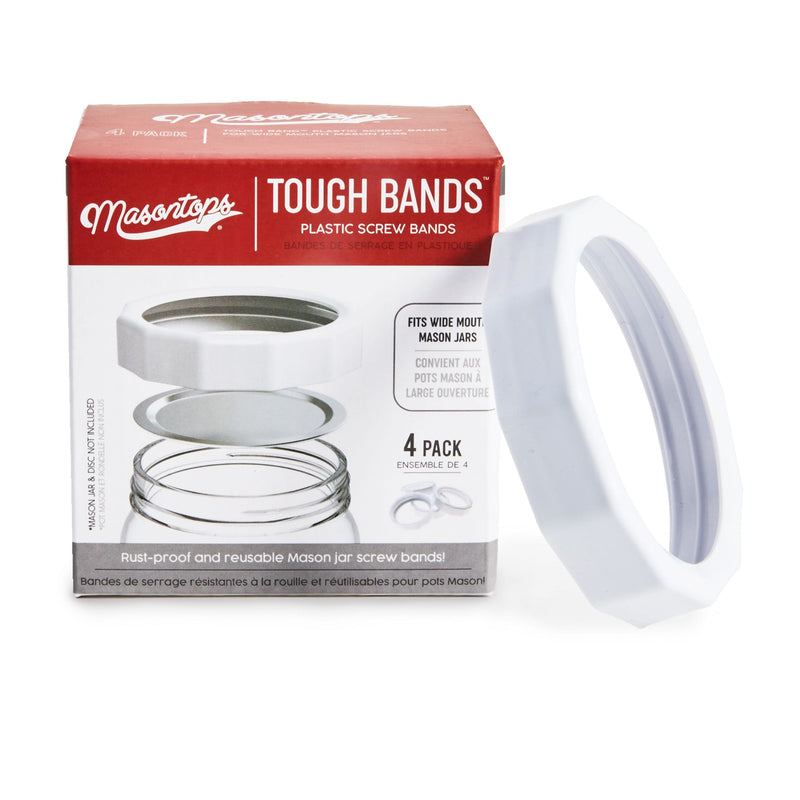 Wide Tough Screw Band for Jars, Rust-proof, 4-pk J5179