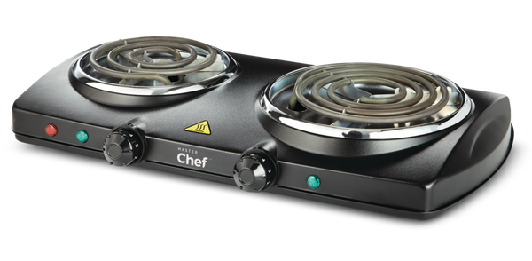 Double Burner Hot Plate, Black, 1500W Z8468