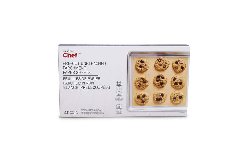 Non-Bleached Pre-Cut Parchment Paper, 27-cm x 30-cm, 40-pk V4761