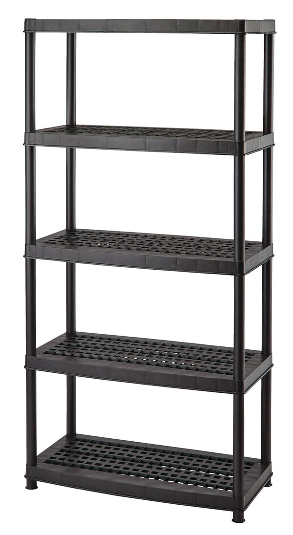 5-Shelf Resin/ Plastic Storage Rack/ Shelving Unit, 36 x 18 x 72-in K3870